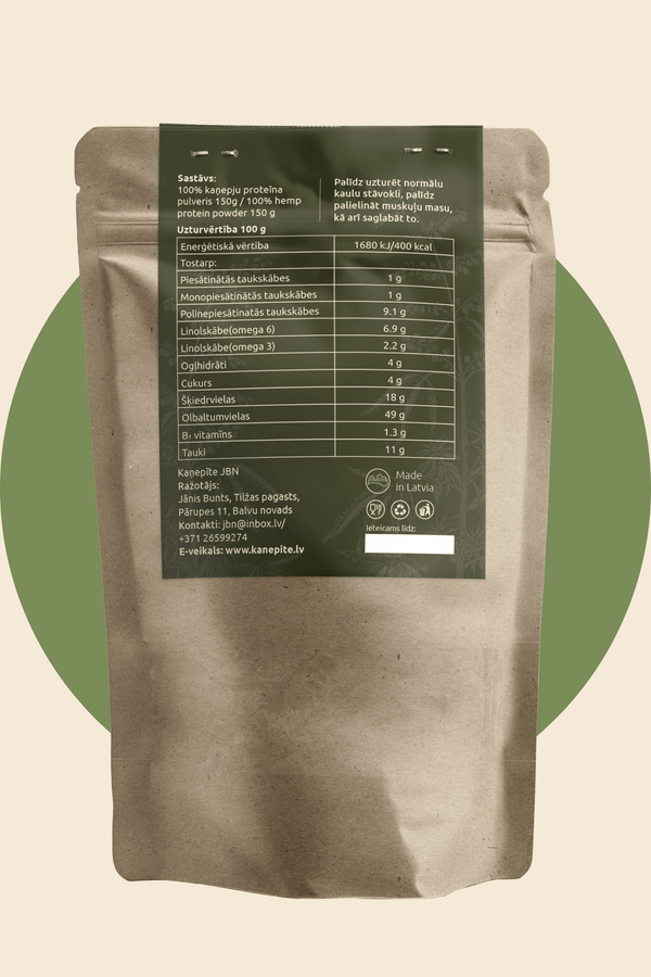 Kaņepju 100% proteīna pulveris (150g) - Kaņepīte