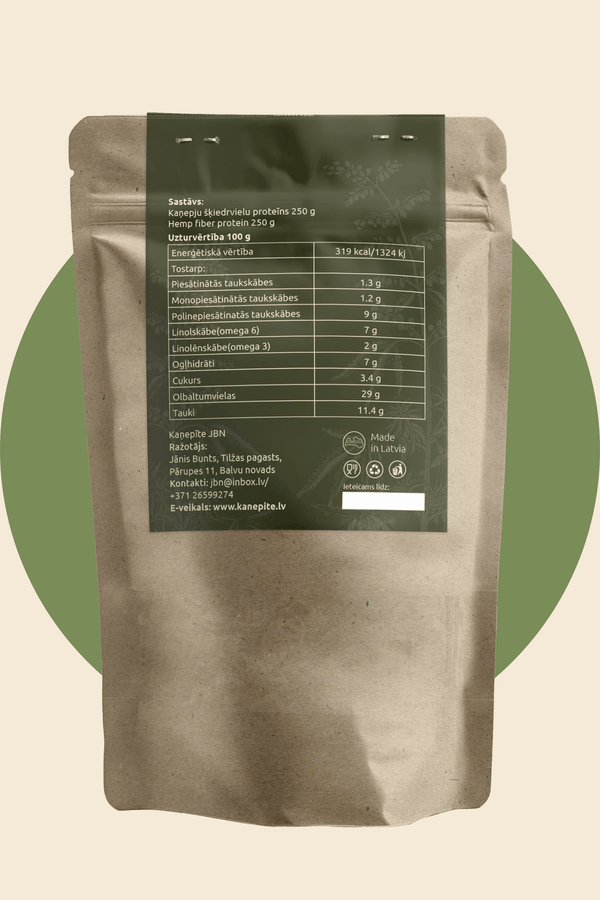 Kaņepju šķiedrvielu proteīns (250g) - Kaņepīte