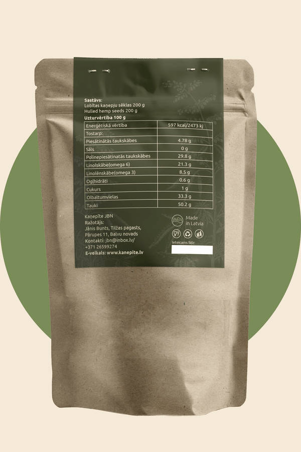 Lobītas kaņepju sēklas (200g) - Kaņepīte